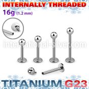 ulbb3in titanium labret stud internal threading 3mm ball
