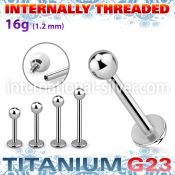 ulbb3in titanium labret stud internal threading 3mm ball