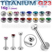 ulbhjb3 titanium 16g labret stud press fit half gem ball