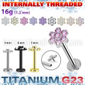 ulbin10 titanium labret internal threading 7 color cz