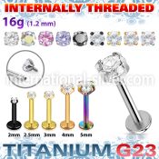 ulbin12 titanium labret internal threading 3 5 color cz