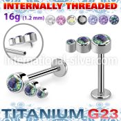 ulbin18 titanium labret stud descending press cz internal