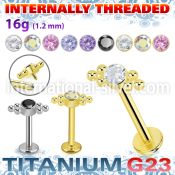 ulbin21 titanium labret six balls cluster press cz internal