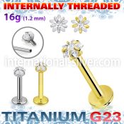 ulbin57 titanium g23 labret 16g star cz prong set internal