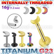 ulbin5 titanium labret internal threading 3mm moon