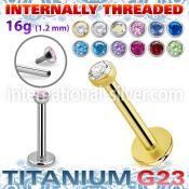 ulbizs titanium labret stud flat head press fit cz internal