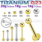 ulbnob astm f 136 titanium threadless push in labret ball