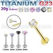 ulbpispz20 titanium labret stud 20g threadless push in top