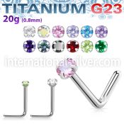 unlzr high polished titanium g23 nose stud 2mm cz stone