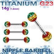 unpfr5r straight barbells titanium g23 implant grade nipple