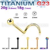 unsb titanium nose screw 20g 2mm ball top