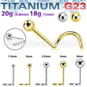 unswnob astm f 136 titanium threadless push in nose screw