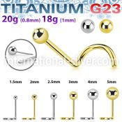 unswnob astm f 136 titanium threadless push in nose screw