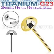 upinrd astm f 136 titanium threadless push in top half ball