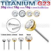 upinz titanium threadless push in top press fit cz