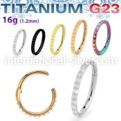usgsh40 titanium hinged segment hoop 16g outward pyramids