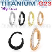 usgsh45 titanium hinged segment hoop 16g cross cnc cz