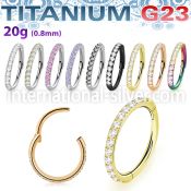 usgshss10 titanium hinged segment hoop 20g outward cnc cz