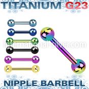 utbbnps anodized titanium g23 barbells nipple piercing