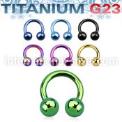 utcbb5 anodized titanium g23 circular barbell, 14g 5mm balls