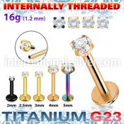 utlbin12 pvd plating titanium labret stud 16g cz internal
