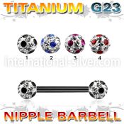 utnpfr5a straight barbells anodized titanium g23 implant grade nipple