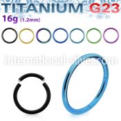 utsg16 seamless segment rings anodized titanium g23 implant grade eyebrow