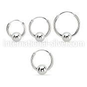 vbcr14m 925 silver ball closure earrings (1.6mm) with 5mm ball