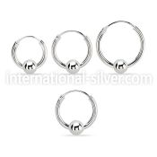 vbcr14s 925 silver ball closure earrings (1.6mm) with 4mm ball