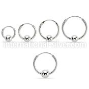 vbcr16m 925 silver ball closure earrings (1.2mm) with 4mm ball