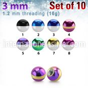 xbmt3 loose body jewelry parts anodized surgical steel 316l 