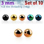 xbt3s loose body jewelry parts anodized surgical steel 316l 
