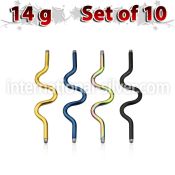 xinta14g loose body jewelry parts anodized surgical steel 316l belly button