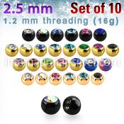 xjbt25s loose body jewelry parts anodized surgical steel 316l 