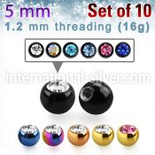 xjbt5s loose body jewelry parts anodized surgical steel 316l 