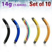 xtbn14g loose body jewelry parts anodized surgical steel 316l belly button