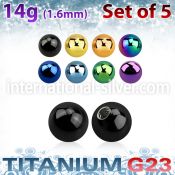 xubt5g loose body jewelry parts anodized titanium g23 implant grade belly button