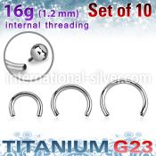 xucb16gi titanium internal threading horseshoe bars 10pcs