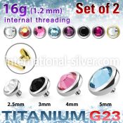 xufbin titanium flat back press fit gem tops 2pcs