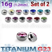 xuhjb3 titanium press fit half gem balls 2pcs