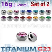xuhjb3 titanium press fit half gem balls 2pcs