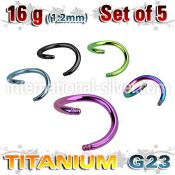 xutsp16g loose body jewelry parts anodized titanium g23 implant grade 