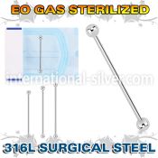 zbbinds surgical steel industrial barbell eo gas sterilized