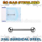 zbbnps surgical steel barbell eo gas sterilized