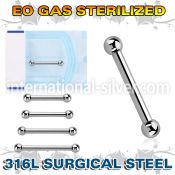 zbbnpss sterilized steel 14g nipple barbell two balls