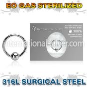 zbcr16g surgical steel ball closure ring sterilized 4mm