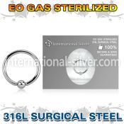 zbcr18s surgical steel captive bead ring sterilized