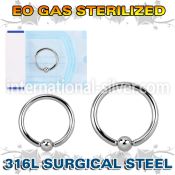 zbcr18s surgical steel captive bead ring sterilized