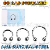 zcb18b3 surgical steel horseshoe sterilized 3mm balls