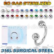 zcbe2c eo gas sterilized piercing surgical steel circular barbell 3mm balls